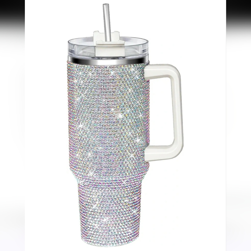 Sparkling Rhinestone Travel Mug with Handle